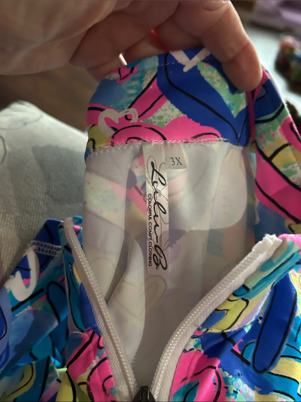 Lulu-B Girls Heart-Print Rashguard Jacket - Pink, Blue & Yellow - Picture 2 of 2